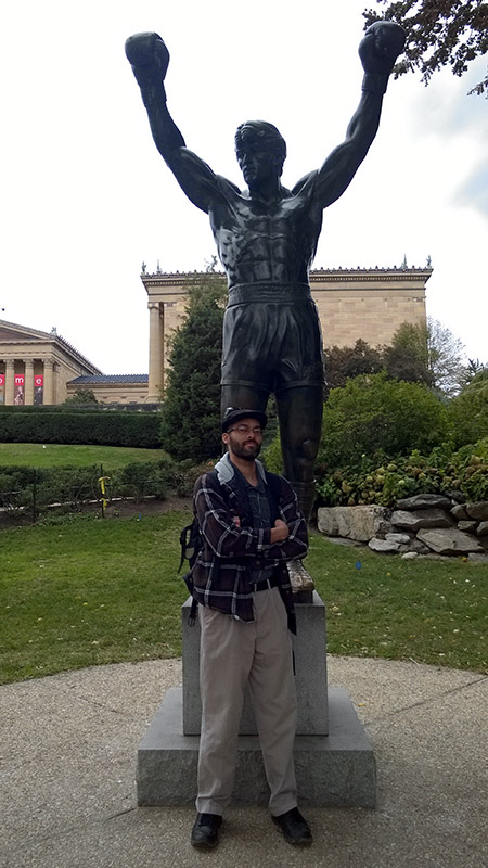 At the Rocky statue in Philadelphia