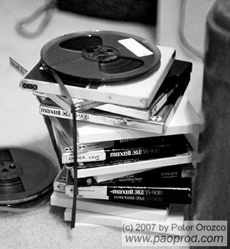Tape reels, PAO Productions Open Mic Project