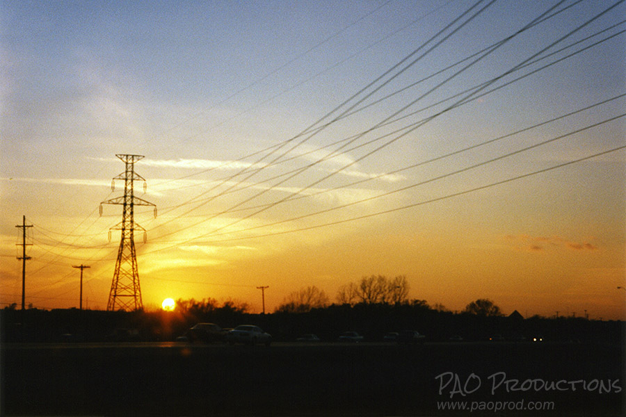 Sunset off Interstate 30 in Garland, TX, 1995