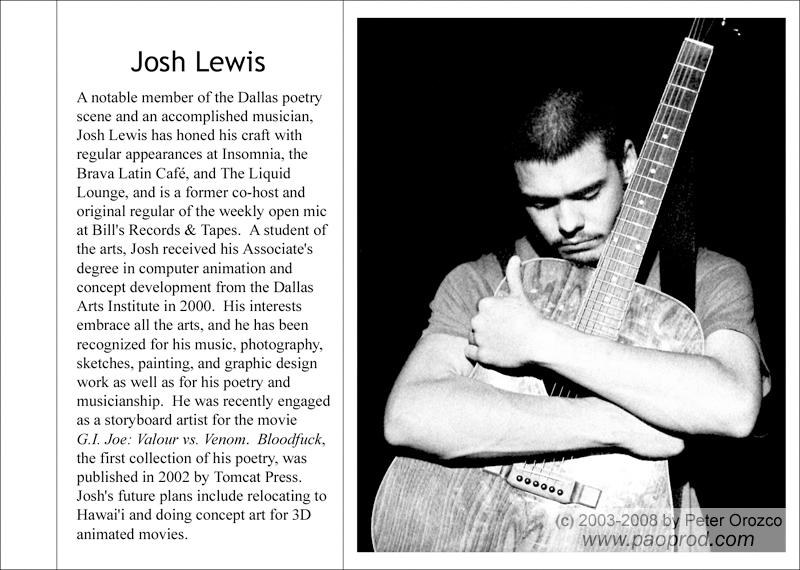 Portraits chapbook - Josh Lewis