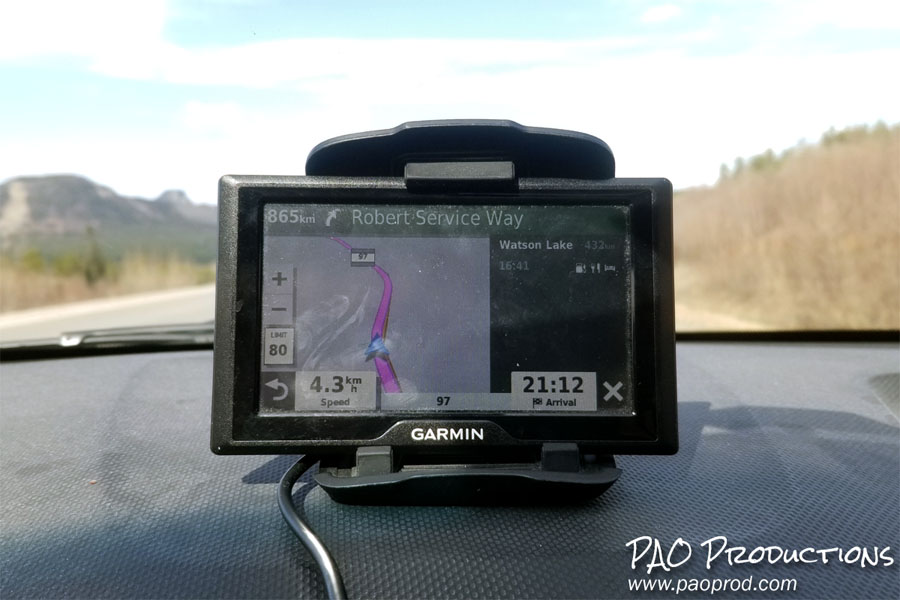 GPS display in rural British Columbia