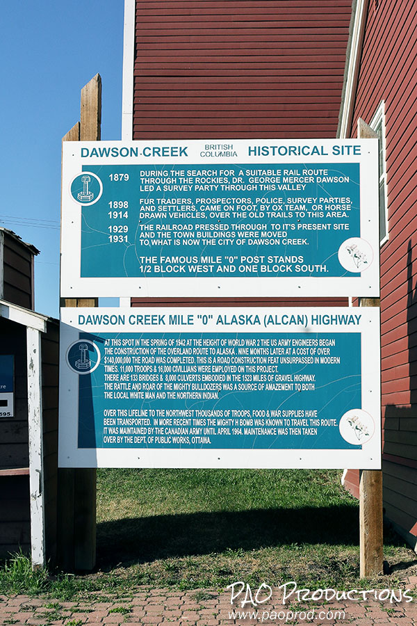 Sign outside Dawson Creek Visitor Centre