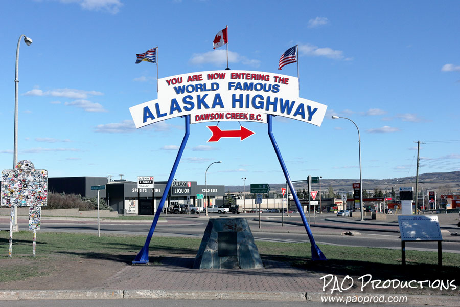 Entrance to Alaska Highway in Dawson Creek, British Columbia