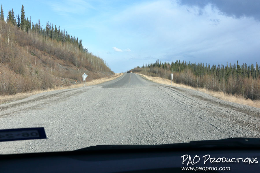 Gravel patch along the Alaska Highway