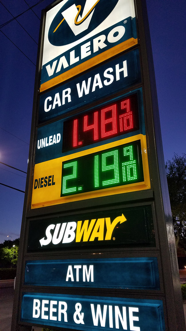 Gas price at my area gas station, 3/31/2020