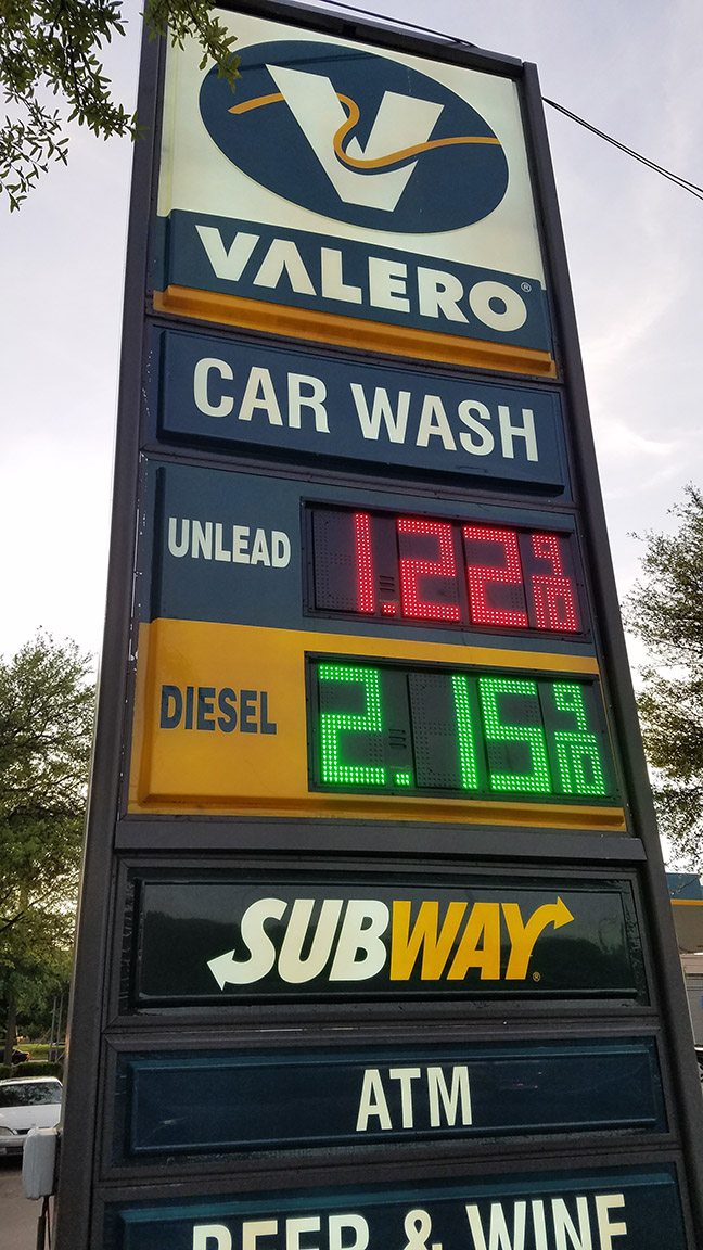 Gas price at my area gas station, 4/7/2020