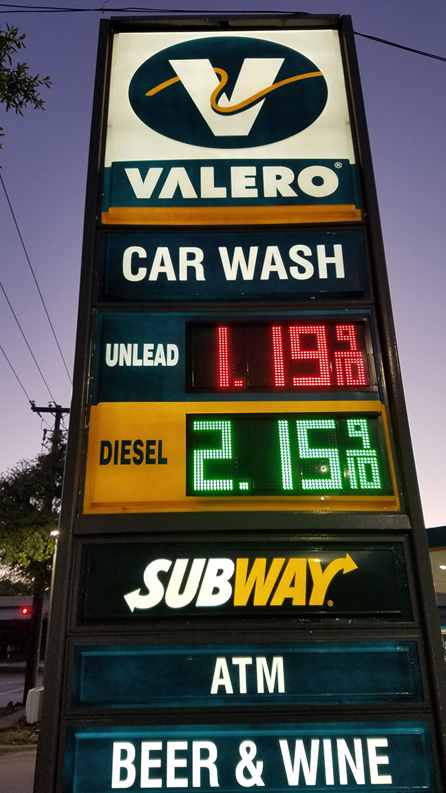 Gas price at my area gas station, 4/13/2020