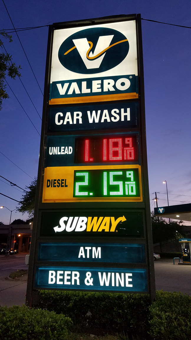 Gas price at my area gas station, 4/20/2020