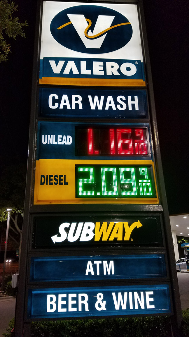 Gas price at my area gas station, 5/10/2020