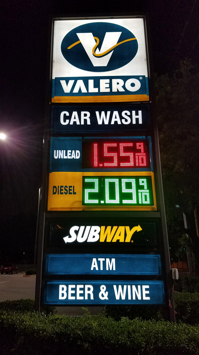 Gas price at my area gas station, 5/25/2020