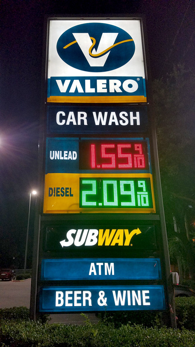 Gas price at my area gas station, 6/8/2020