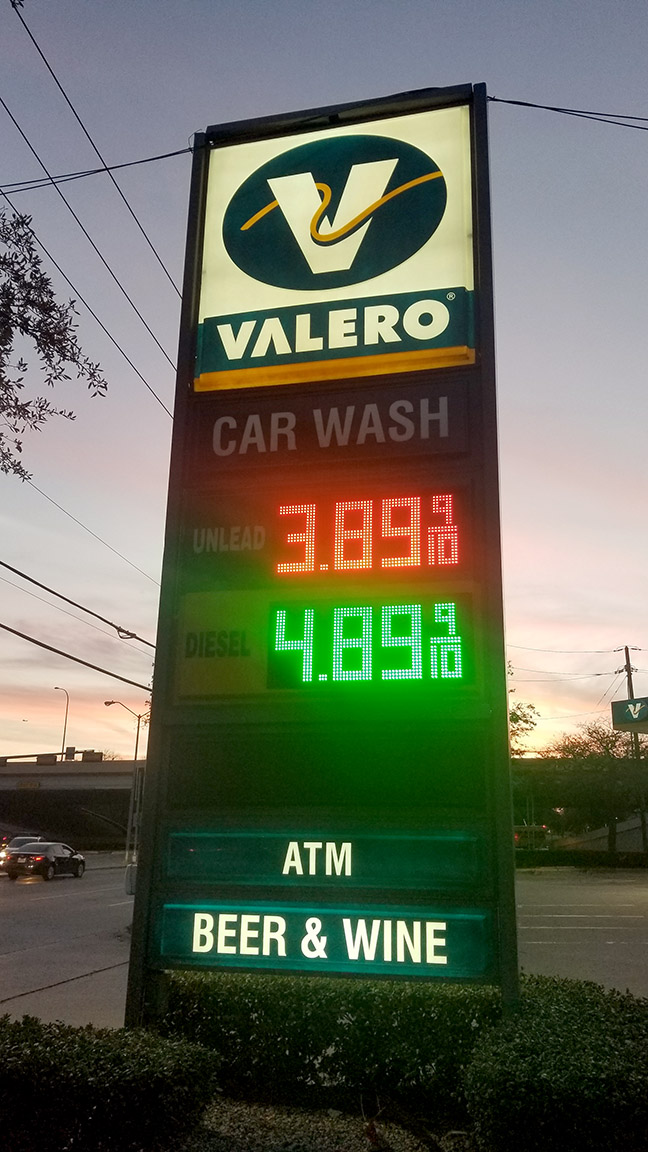 Gas price at my area gas station, 3/16/2022