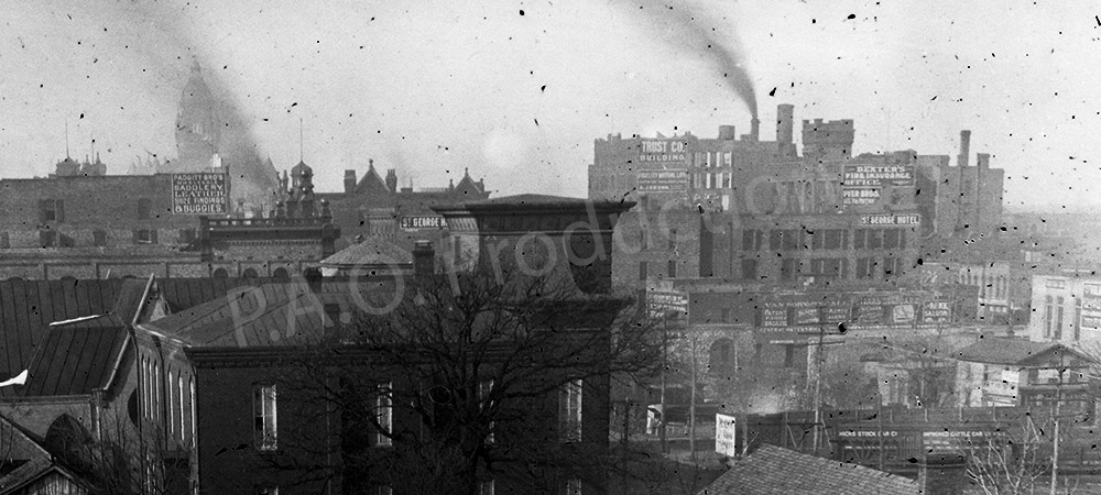 Detail of view facing west from the Oriental Hotel, circa 1894