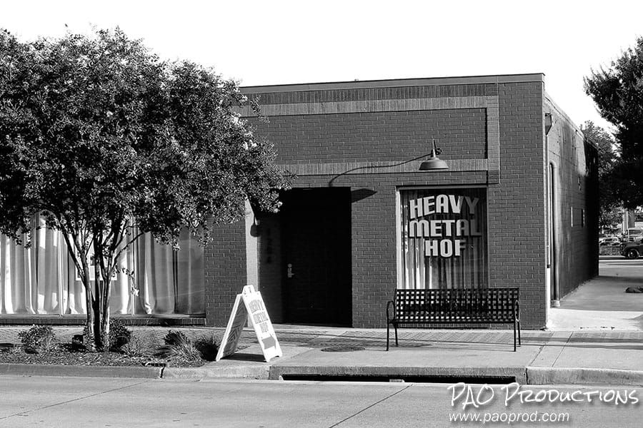 Outside the Heavy Metal Hall of Fame in Arlington, Texas