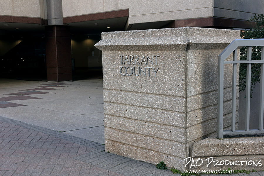 Outside the Tarrant County Plaza Building