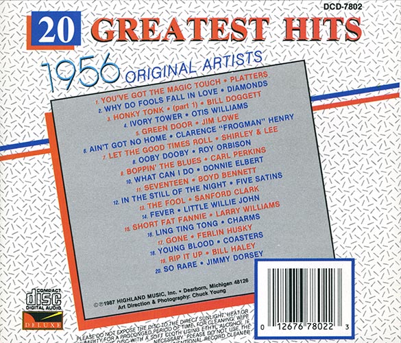 20 Greatest Hits: 1956, rear tray