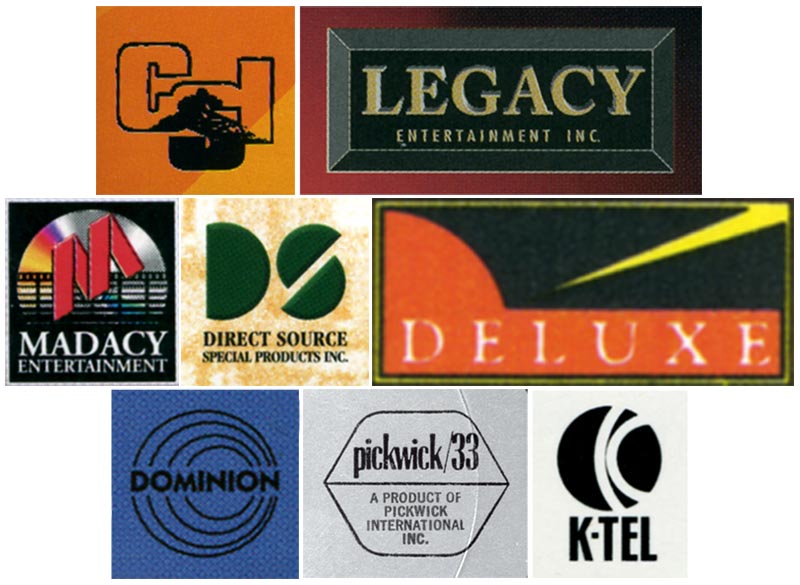 Collection of logos for CD reissue labels to avoid