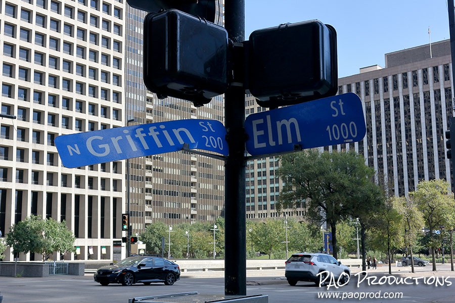 intersection of Elm and Griffin Streets