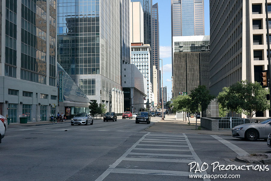 view down Elm Street at the start of the tour, facing east