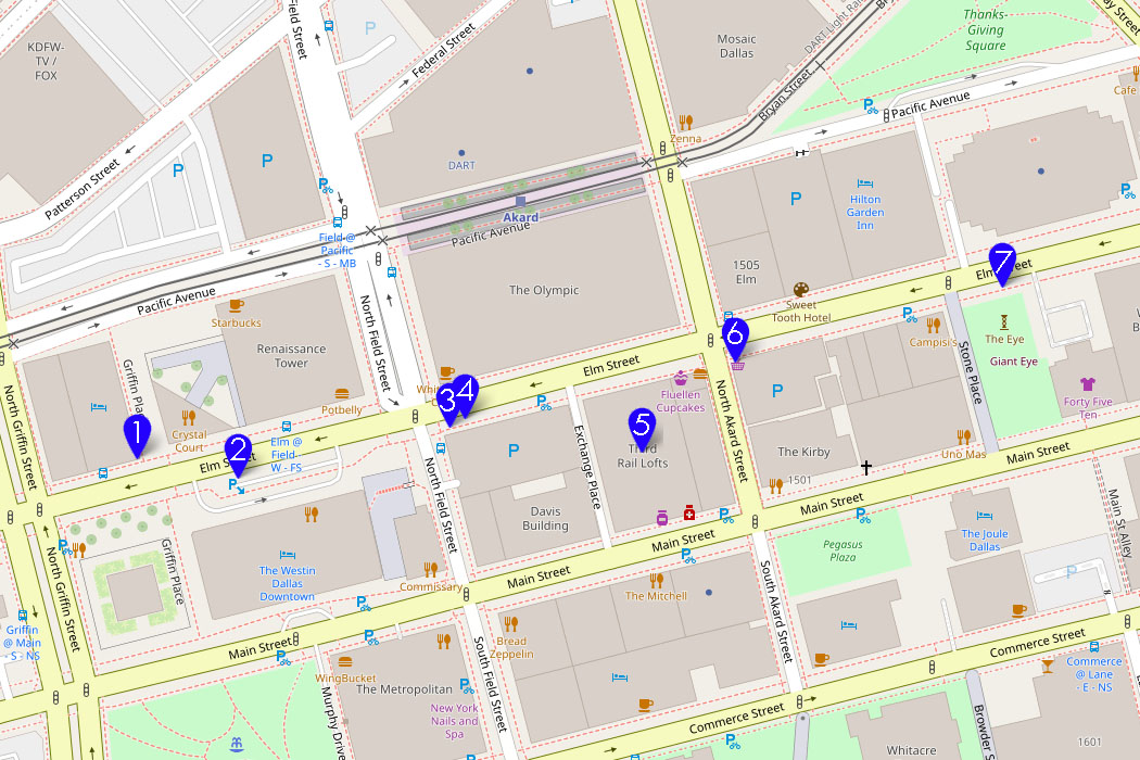 walking tour map with stops indicated