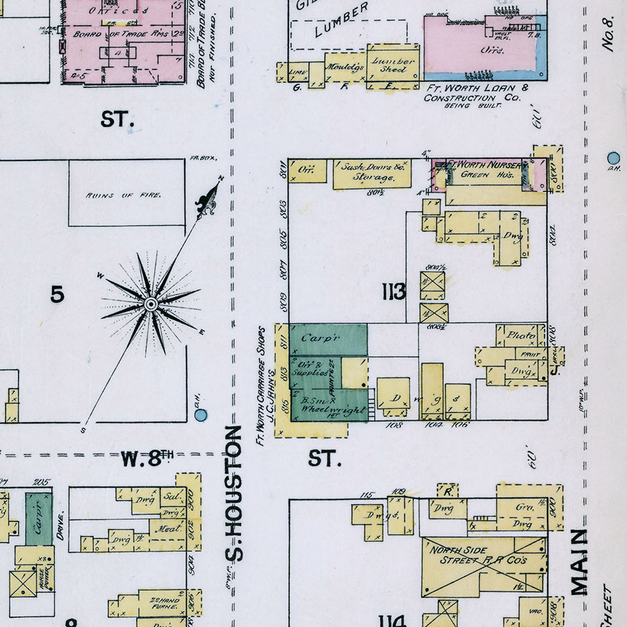 1889 Sanborn insurance map detail