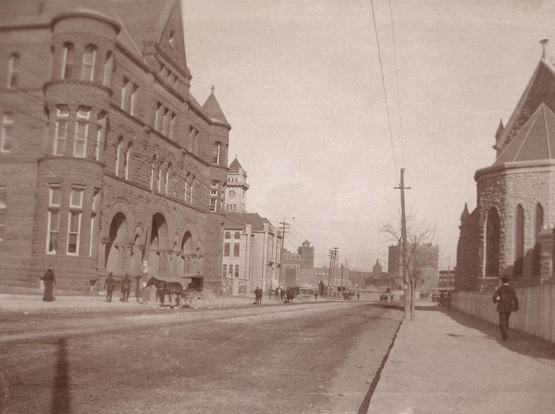 Facing north toward the Throckmorton studio location, 1896