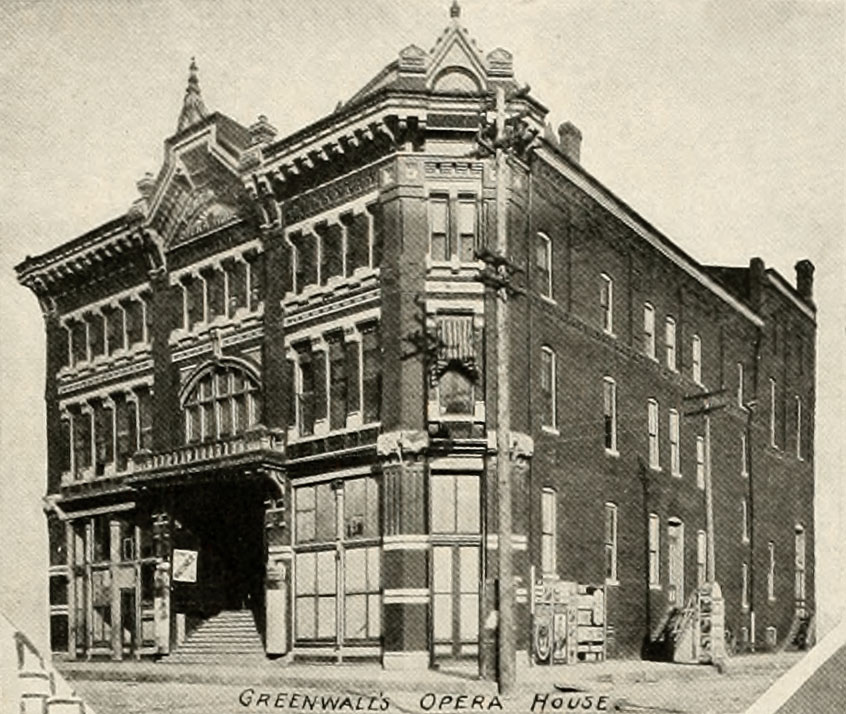Engraving of Greenwalt's Opera House, circa 1907