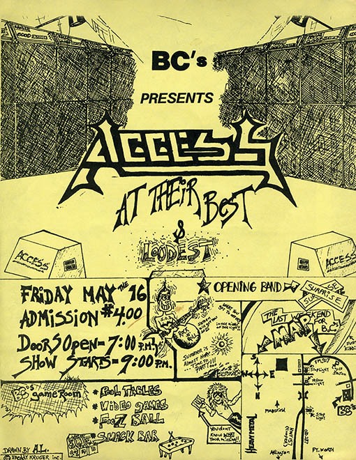 flyer for BC's show, 1980s
