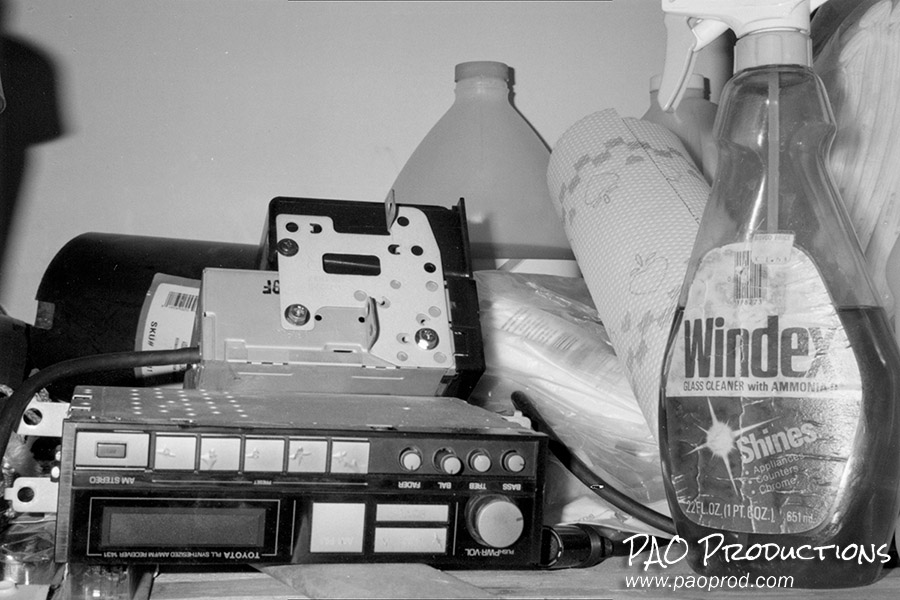 Broken radio on shelf, taken October 1995