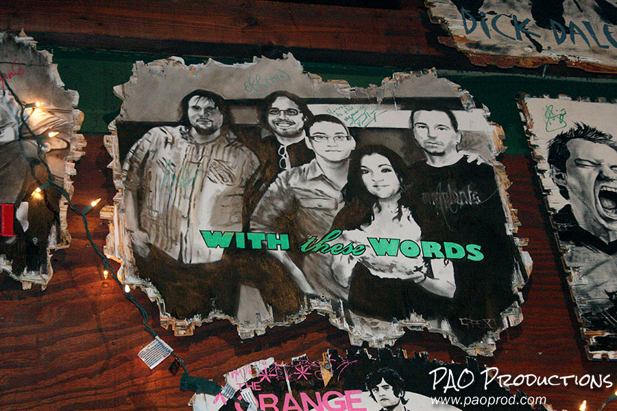 With These Words plaque in the Curtain Club, 2012