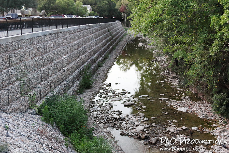 Spring Creek near the old Waterworks location, facing north, August 2024