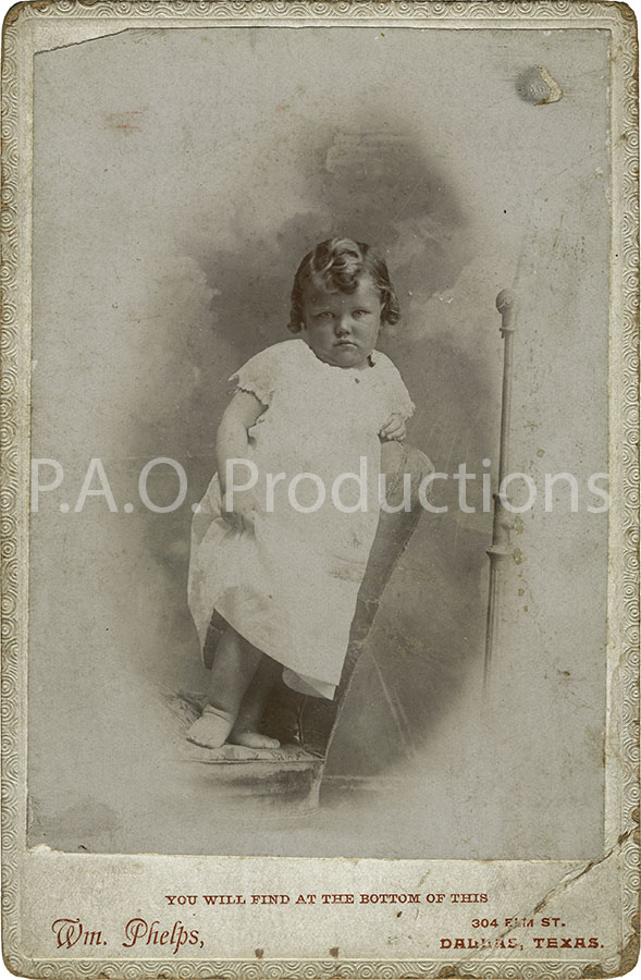 William Phelps cabinet card, 304 Elm Street in Dallas