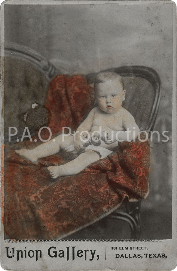 Union Gallery cabinet card, 1131 Elm Street in Dallas