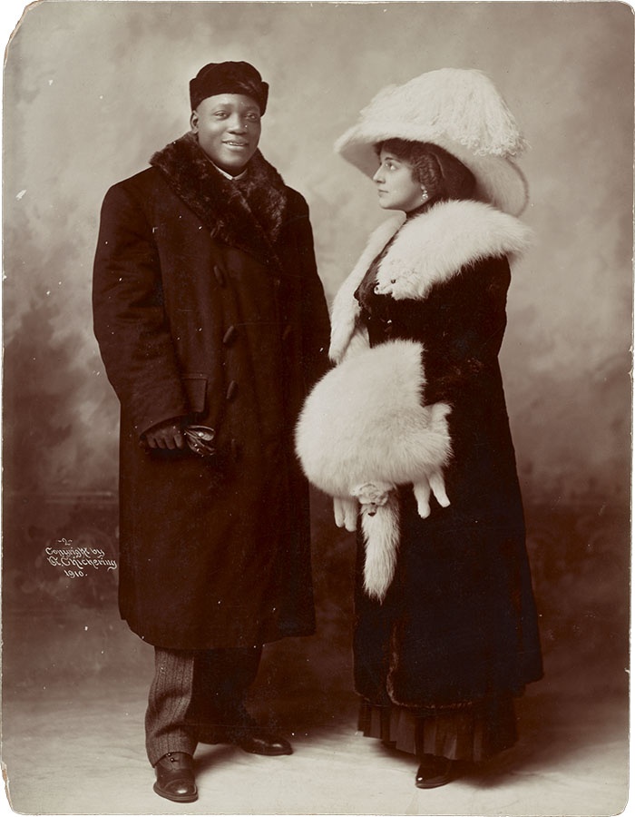 Jack Johnson and Etta Duryea, 1910, by Elmer Chickering