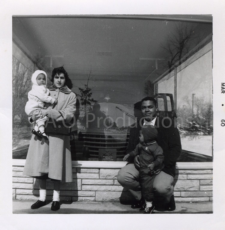 Interracial couple with children, 1960
