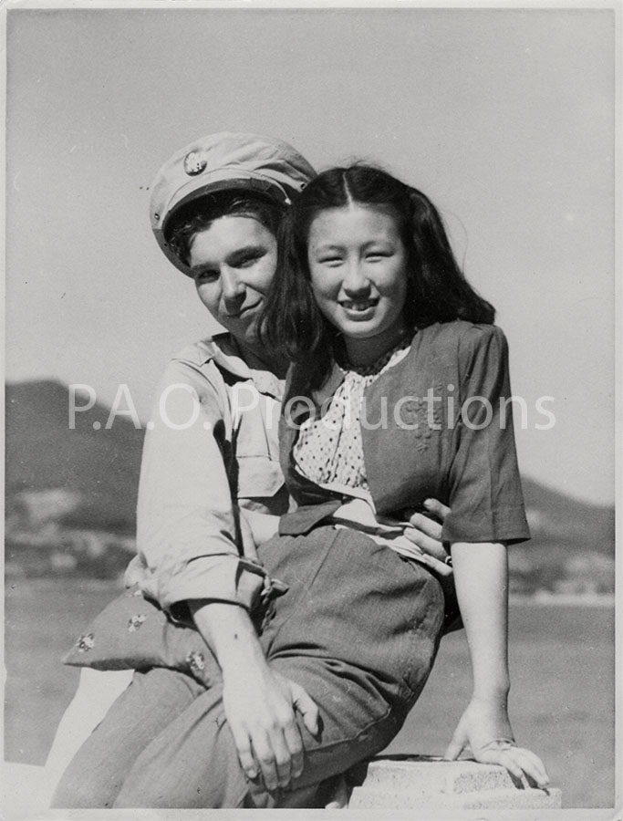 American G.I. with girlfriend, interracial couple