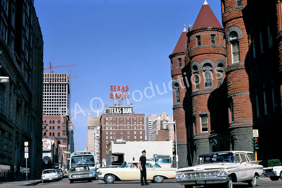 Main Street at Houston Street in Dallas, facing east, 1967