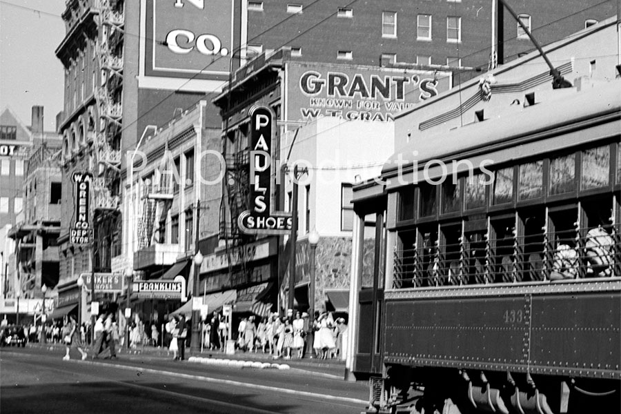 View facing east on Elm Street in Dallas, circa 1943