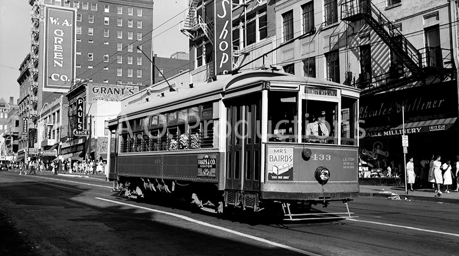 View facing east on Elm Street in Dallas, circa 1943