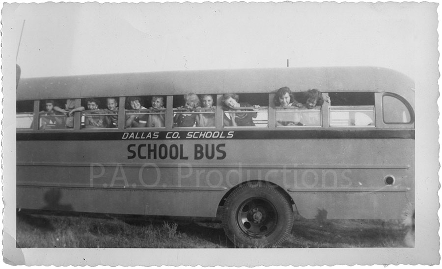 Dallas County school bus, circa mid-1940s