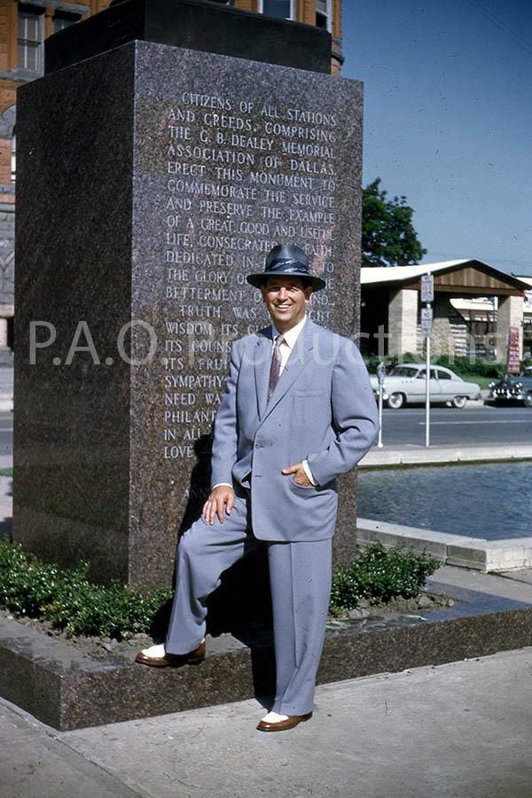 Behind the Dealey Plaza monument, 1956