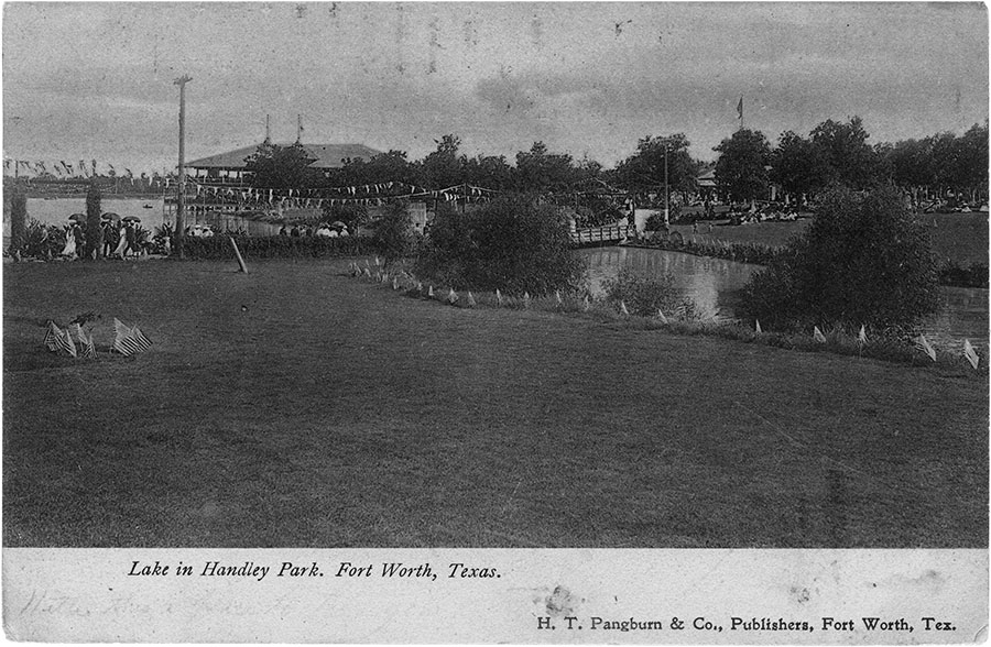 Lake in Handley Park, Fort Worth, circa 1906