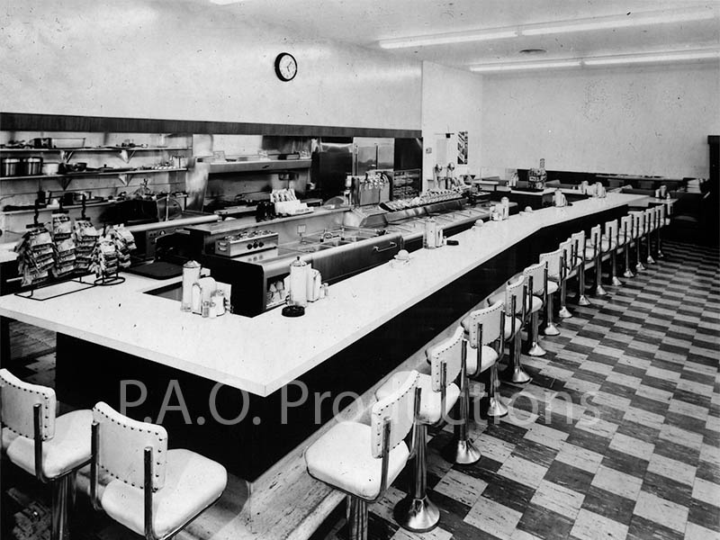 Interior of Moreland Drug Store, Fort Worth, likely 1940s