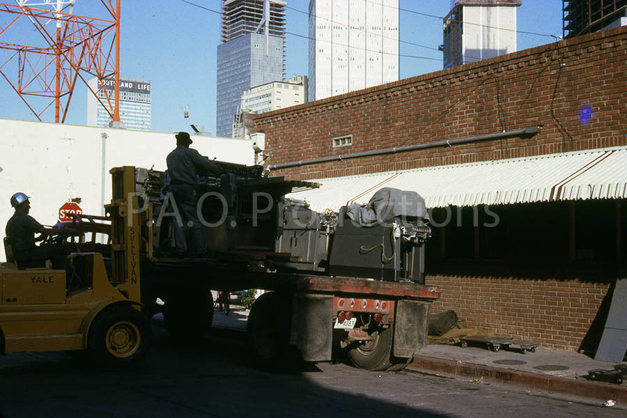 Installation of printing press, Dallas, TX, 1963