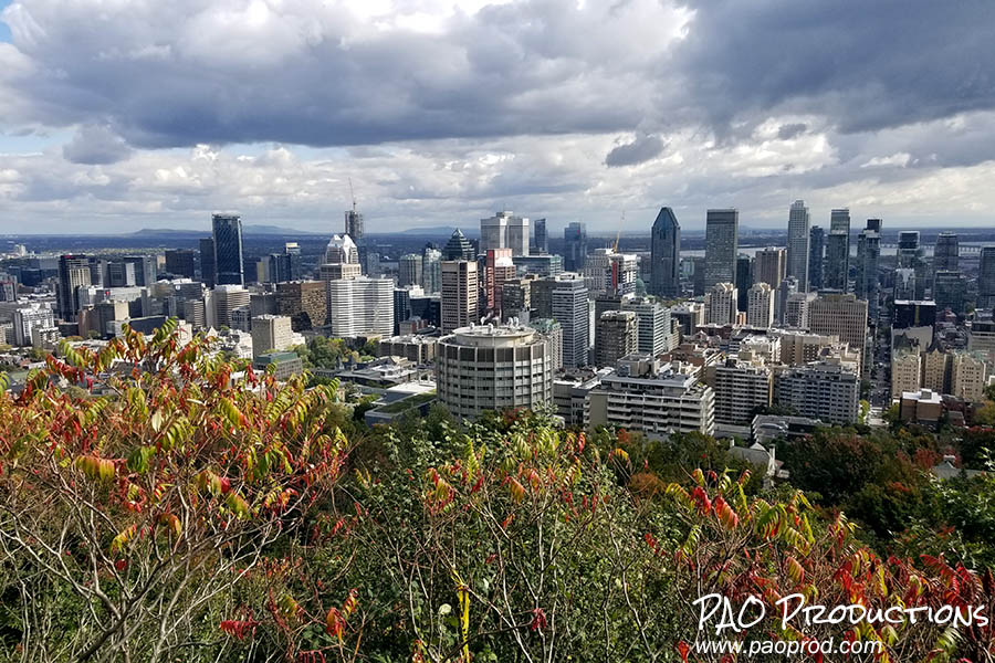 Looking down at Montreal from Mount Royal, 2023